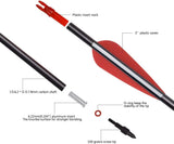 Elong 6/12PCS 26/28/30" Arrows for Compound Bows,Carbon Hunting Arrows for Archery Spine 500 with 100 Grain Screw Tips