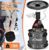 Camping Cookware Mess Kit with 7200W Stove