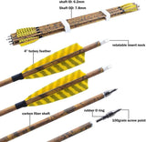12pcs Archery Mixed Carbon Arrows 31.5 Inch Turkey Feathers