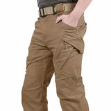 2pcs Men's Solid Color Cargo Pants, Breathable Tactical Pants Multi Pockets