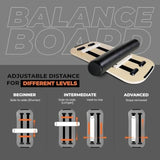Balance Board Surf Trainer with Adjustable Stoppers