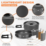 Camping Cookware Mess Kit with 7200W Stove