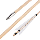 Wooden Longbow Arrows 32" Natural Turkey Feather