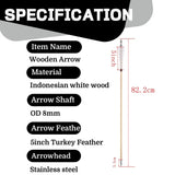 12Pcs Traditional Wooden Archery