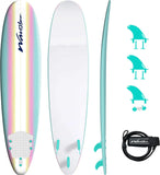 Classic Soft Top Foam 8ft Surfboard - Stable Durable for All Skill Levels