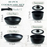 10pcs Nonstick Cookware Set