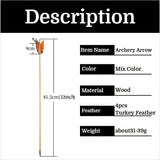 Turkey Feather Wooden Arrows
