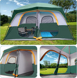 8-Person Family Tent, Easy Setup, Waterproof with Rainfly