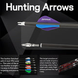 12pcs Pure Carbon Arrow 300/400/500