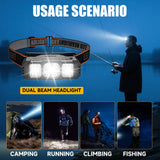 LED Headlamp Rechargeable Flashlight