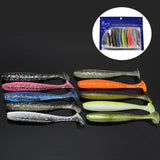 10Pcs 9cm Fishing Lures T Tail Worm Soft Bait