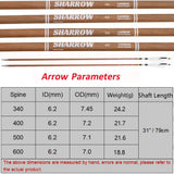 12PCS Archery Pure Carbon Arrow