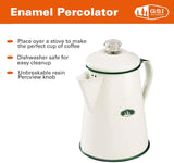 Enamelware Percolator Coffee Pot for Camping