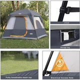 Portable Cabin Tent, 4-Person Easy Setup
