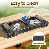 Double Head Gas stove with Baking Tray
