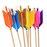 6pcs Handmade Wood Arrow Turkey Feathers Arrow Shaft Length 80cm Diameter 8.5mm for Shooting Target Hunting Accessories