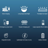 Solar Camping Lantern Long Range Powerful Solar Spotlight