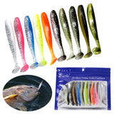 10Pcs 9cm Fishing Lures T Tail Worm Soft Bait