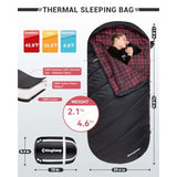 Cold and Warm Weather  Extra Wide Big and Tall Sleeping Bag