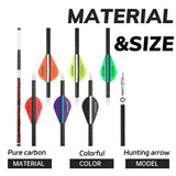 12pcs Pure Carbon Arrow 300/400/500