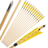 Wooden Longbow Arrows 32" Natural Turkey Feather