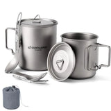 Titanium Camping Cookware 420ML and 750ML Titanium Pot
