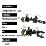 Compound Bow Sight 5-Pin 0.019" Fiber Optic Adjustable