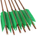 Turkey Feather Bamboo Arrows 6/12pcs 33.4"
