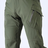 2pcs Men's Solid Color Cargo Pants, Breathable Tactical Pants Multi Pockets