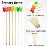 Wood Arrows 6pcs Turkey Feathers Handmade Diameter 8.5mm Arrow Shaft Length 80cm for Adults Shooting Target Hunting Accessories