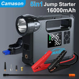 5-in-1 Car Jump Starter with Air Compressor Portable Flashlight