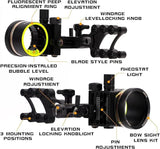Compound Bow Sight 5-Pin 0.019" Fiber Optic Adjustable