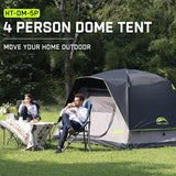 4/6 Person Dome Tents with Rainfly, Easy Setup