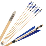Wooden Longbow Arrows 32" Natural Turkey Feather