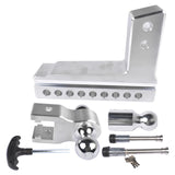 Silver 2.5" 8" Drop Adjustable Towing Hitch