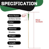 Wooden Longbow Arrows 32" Natural Turkey Feather