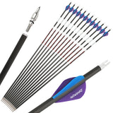 12pcs Pure Carbon Arrow 300/400/500