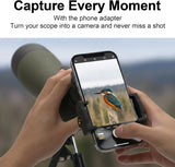 25-75x80 Upgrade Spotting Scope HD Large Field Powerful Zoom Monocular Telescope FMC BAK4 for Bird Watching Target Shooting