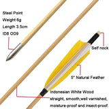Hunting Arrows 12pcs 31.5inch Handmade Wooden Shaft