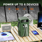 Solar Generator for Camping, Portable Power Station, LED Light