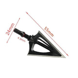 6/12pcs 100 Grain Hunting Fixed Blade Broadheads Arrowheads Black Tip Steel Bow Hunting