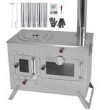 Hot Tent Stove with 4 Chimney Pipe