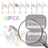 16Pcs Metal Spoon Spinner Fishing Lure