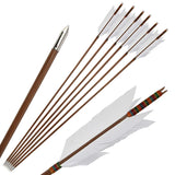 Turkey Feather Bamboo Arrows 6/12pcs 33.4"