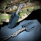 Straight Knife with Sheath Nylon Rope Handle