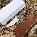 Fixed Blade Knife with Leather Sheath
