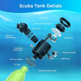Aluminum Mini Scuba Tank with Full Face Snorkel Mask