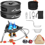 Camping Cookware Mess Kit with 7200W Stove