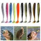 10Pcs 9cm Fishing Lures T Tail Worm Soft Bait