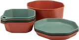 9-Piece Polypropylene Outdoor Dining Plates, Bowls, Mixing Bowl